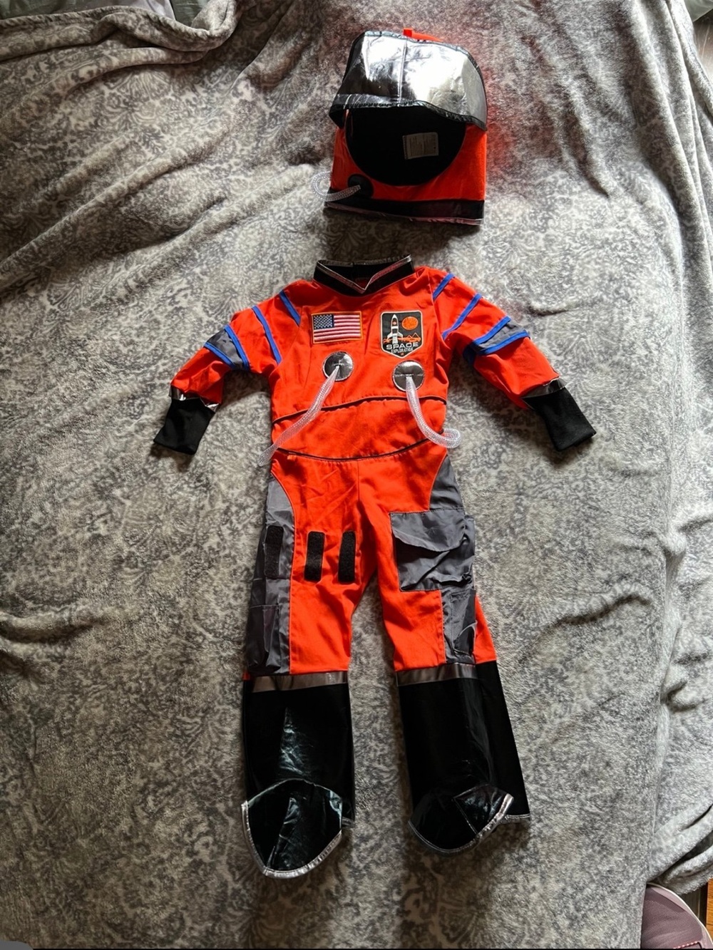 Kids Orange Astronaut Costume with Helmet